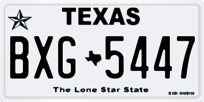 TX license plate BXG5447