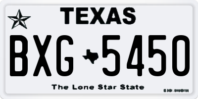 TX license plate BXG5450