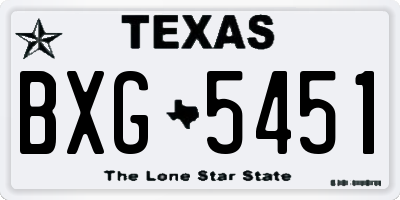TX license plate BXG5451