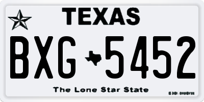 TX license plate BXG5452