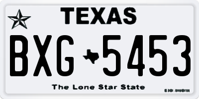 TX license plate BXG5453