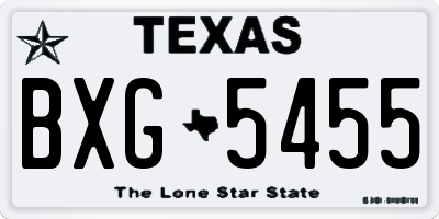 TX license plate BXG5455