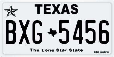 TX license plate BXG5456