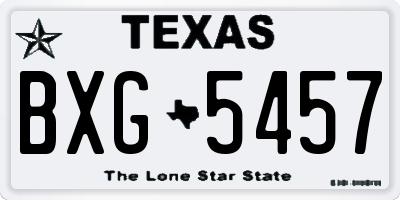 TX license plate BXG5457