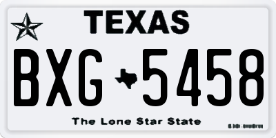 TX license plate BXG5458