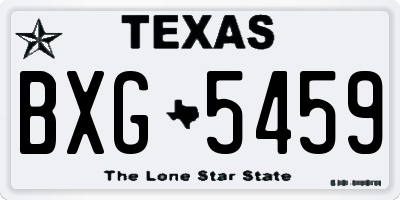 TX license plate BXG5459