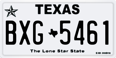 TX license plate BXG5461