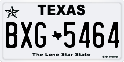 TX license plate BXG5464