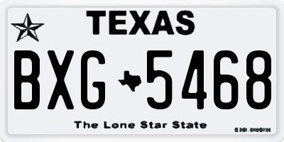 TX license plate BXG5468