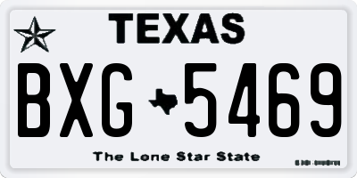 TX license plate BXG5469