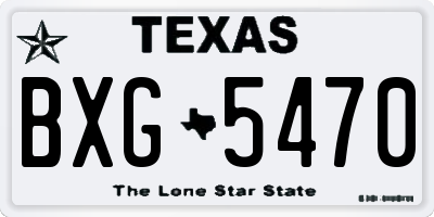 TX license plate BXG5470