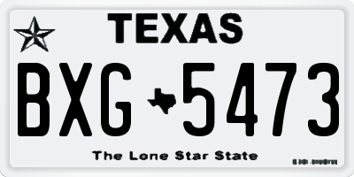 TX license plate BXG5473