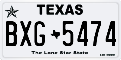 TX license plate BXG5474