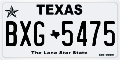 TX license plate BXG5475