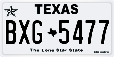 TX license plate BXG5477