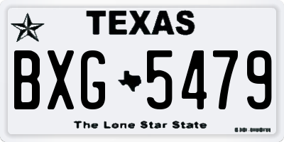 TX license plate BXG5479
