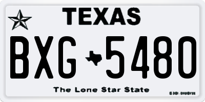 TX license plate BXG5480