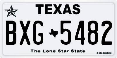 TX license plate BXG5482
