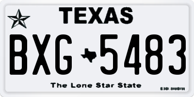 TX license plate BXG5483