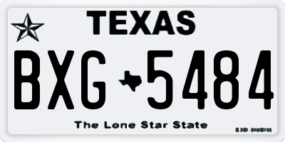 TX license plate BXG5484