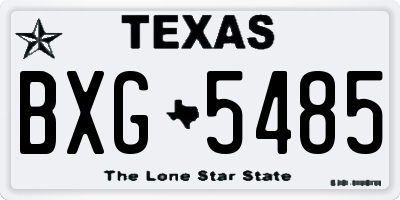 TX license plate BXG5485