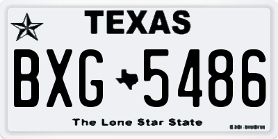 TX license plate BXG5486