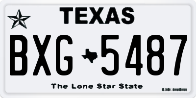 TX license plate BXG5487
