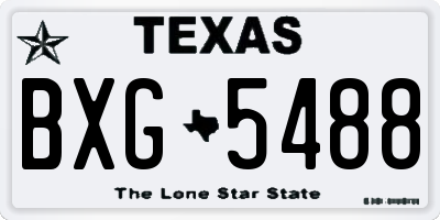 TX license plate BXG5488