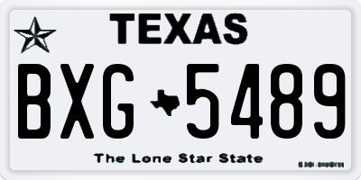 TX license plate BXG5489