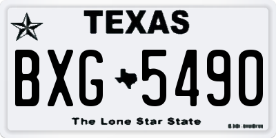 TX license plate BXG5490