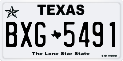 TX license plate BXG5491