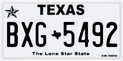 TX license plate BXG5492