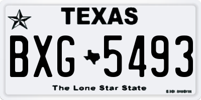 TX license plate BXG5493