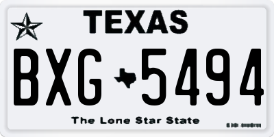 TX license plate BXG5494