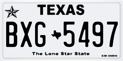 TX license plate BXG5497