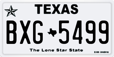 TX license plate BXG5499