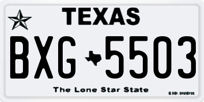 TX license plate BXG5503