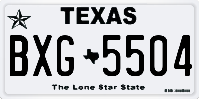TX license plate BXG5504