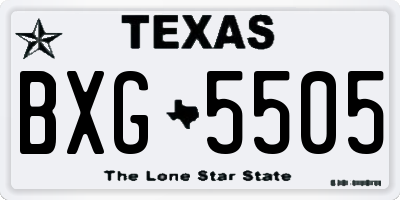 TX license plate BXG5505