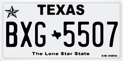 TX license plate BXG5507