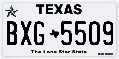 TX license plate BXG5509