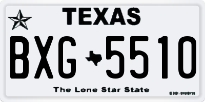 TX license plate BXG5510