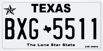 TX license plate BXG5511