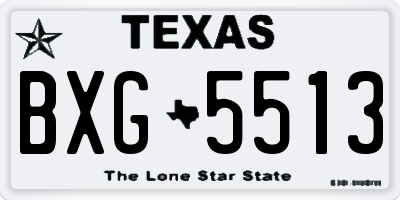 TX license plate BXG5513