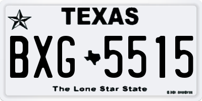 TX license plate BXG5515