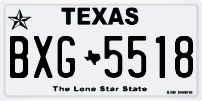 TX license plate BXG5518