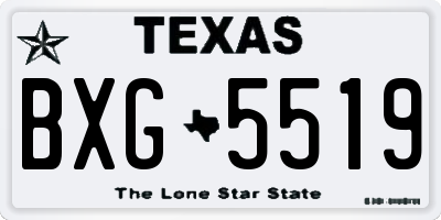 TX license plate BXG5519