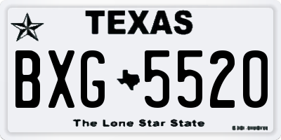 TX license plate BXG5520