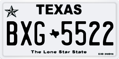 TX license plate BXG5522