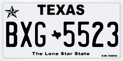 TX license plate BXG5523